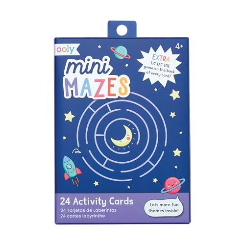 Ooly Kids Travel Games – 24 Mini Maze Activity Cards, Screen-Free Road Trip Boredom Buster, Tic Tac Toe Bonus on Every Card, Ages 4+ - style: Mini Mazes