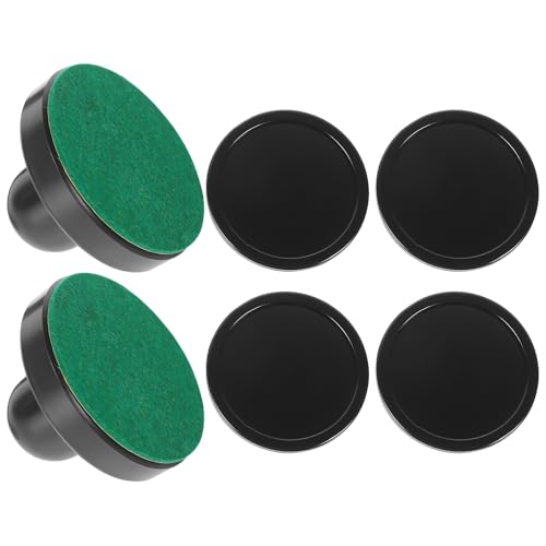 Air Hockey Pucks and Pushers Replacement for Game Tables Smooth Sliding Black Pushers with Black Pucks and Felt Covers Hockey Parts for Home Leisure Sports