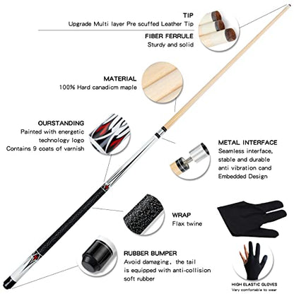 Pool Cue Stick - 58 inch Maple Billiard Pool Stick, 19/20/21 oz 1/2 Maple Pool Cue Stick Kit, 2-Piece Billiard Pool Cue Stick - color: Set of 2 (19 & 20)