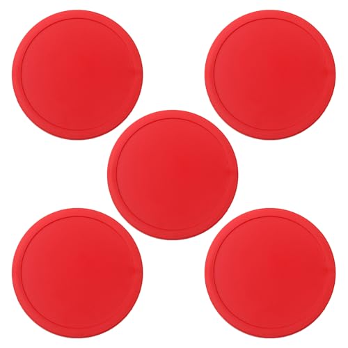 5Pcs 3inch Round Air Ice Hockey Pucks Air Hockey Replacement Pucks Heavy Hockey Tables Pucks Easy to Use Easy to Use - color: Red