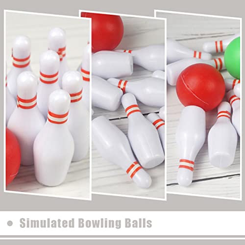2Sets Miniature Bowling Balls of Realistic Bowling Decor for Dollhouses Design for Micro House and Desktop Decoration