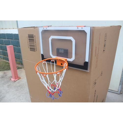 Smart Scoring Mini Hoop with Electronic Scoreboard - Black+Red