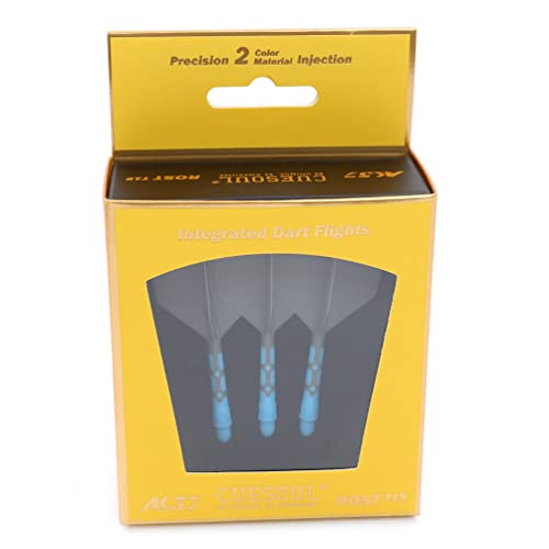 CUESOUL ROST T19 Integrated Dart Shaft and Flights Big Wing Shape Grey 28mm-Say Goodbye to Falling Dart Flight - color: with Blue Shaft