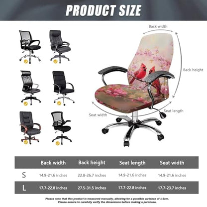 Office Chair Cover, Cardinal Stretchable Computer Chair Slipcover with Armrest Lightweight Boss Chair Cover Rotating Desk Chair Slipcover for Conference Room Office - color: Cardinal 2, size: Large