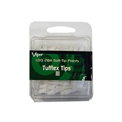 Viper Dart Accessory: Tufflex III 2BA Thread Soft Tip Dart Points (100 and 1000 Packs) - color: White, size: 100 Pack