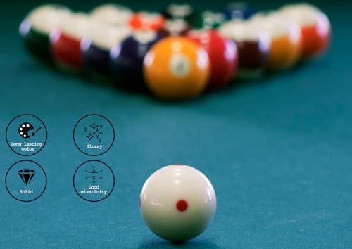 Kolti Billiard Cue Ball, AAA-Grade PRO Pool Cue Training Ball, 2-1/4" Standard Size, Phenolic Resin - color: white