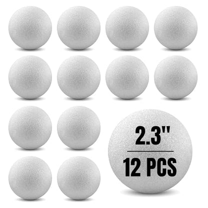 Hygloss Round Foam Balls for Crafts - 2.3-Inch White Craft Foam (XPS) for Arts Small Foam Ball for School Projects and DIY Crafts - Round Balls - 12 Pack of Foam Craft Spheres - size: 2.3-Inch, style: 12 Pieces