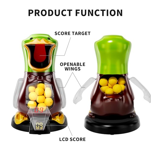 BABY HOME Duck Shooting Toys for Kids 3-5 Years, 2 Packs of Foam Shooting Toy with Movable Shooting Game, Interactive Competition Game Gifts for Boys and Girls Ages 6 7 8 9+ Years Old