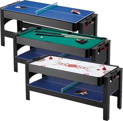 Fat Cat 3-in-1 6' Flip Multi-Game Table - color: Green Cloth Playfield