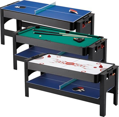 Fat Cat 3-in-1 6' Flip Multi-Game Table - color: Green Cloth Playfield