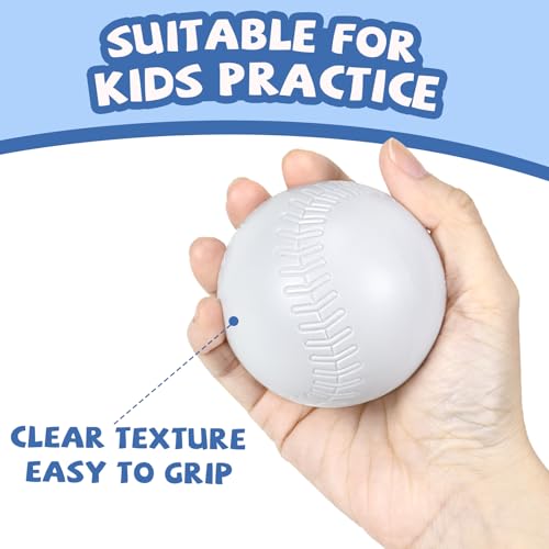 YongnKids 12 Pcs Toddler Baseball Balls Replacement T-Ball, 2.75" Plastic Baseballs with Mesh Bag Perfect for Tee-Ball Practice, Baseball Hitting & Training,Softball,Sports Theme Party Favors Gifts