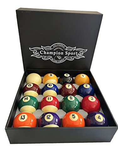 Champion Deluxe 2-1/4" Billiard Pool Ball Set Complete 16 Ball Set (Several Style Available) - color: Premium Pool Balls Set