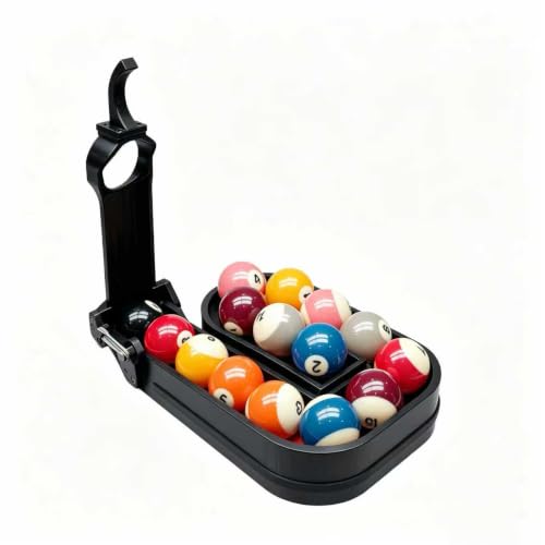 3D Printed Precision Pool Ball Rack: Professional Billiards Training Tool for Perfect Ball Placement, Fast Setup, Portable Design with Complete Maintenance Kit (Screwdriver/Rubber Bands) - color: black