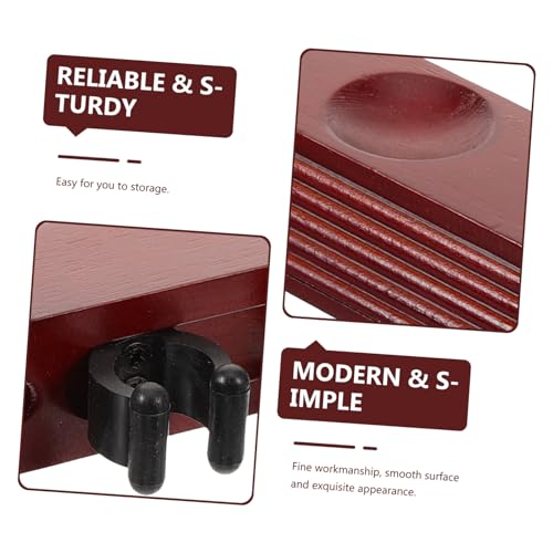 BESPORTBLE 1set Billiard Rack Holder Wall-mounted Wooden Display Stand for Pool Cues Space-saving Design Construction Easy Installation Storage for Billiard Accessories Wine