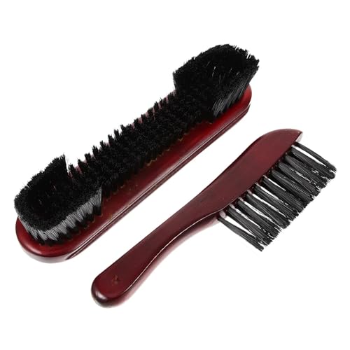 2pcs Pool Table Brush Set Wooden Handle PVC Bristle for Billiard Cleaning Tool Multifunctional Rail Surface Dust Removal for Pool Tables and Cabinets