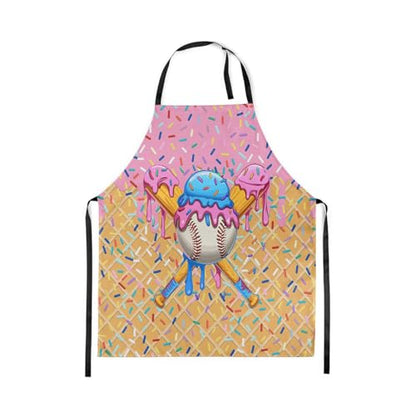 Manfei Baseball Ice Cream Kids Kitchen Apron - color: Light Pink