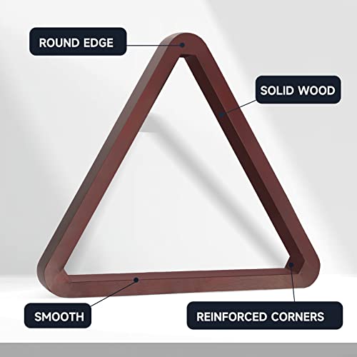 GSE Games & Sports Expert Deluxe Heavy Duty Solid Wood Billiard 8-Ball Triangle / 9-Ball Diamond Pool Ball Racks for 2-1/4" Pool Balls, Billiards Accessories - color: Mahogany, style: 8-Ball Triangle Rack