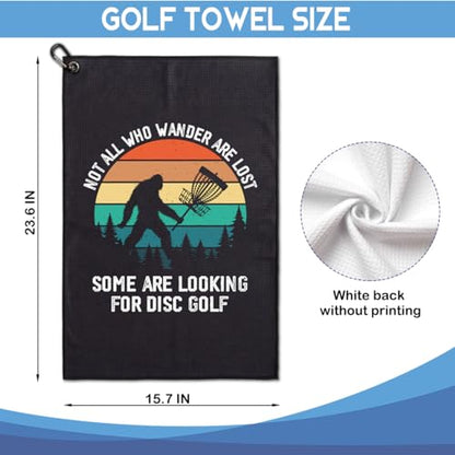 Not All Who Wander are Lost Some are Looking Printed Microfiber Golf Towel, Funny Sasquatch Golf Towel, Golfer Bags Accessories Gifts for Men Golfer Fan Dad Grandpa Uncle Brother Friend - color: Multicolor065