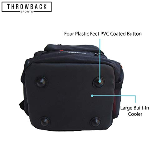 Throwback Sports Insulated Disc Golf Backpack with Cooler for 16+ Frisbees, Water Bottle Holder, Padded Straps, Quick-Access Pockets - Durable Disc Golf Bag for All-Day Comfort
