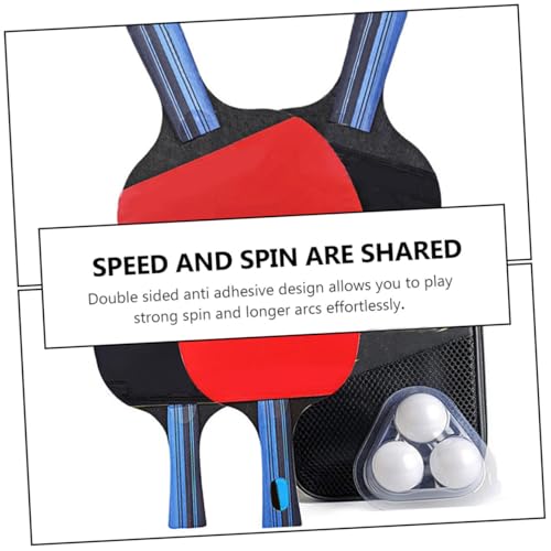 Table Tennis Racket Set with High-Density Rubber Paddles for Outdoor Training Short Handle Bats and Balls Lightweight Pingpong Bats for Beginner and Expert Players