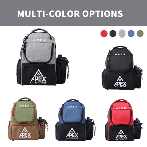 Disc Golf Bag, Large Disc Golf Backpack Holds Over 21 Discs, Durable & Lightweight with Multiple Storage Pockets - color: Grey