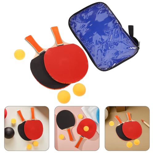 PartyKindom Table Tennis Trainer Set with 2 Rackets and 3 Balls, Indoor Outdoor Paddle Game Equipment with Carrying Case for Sports Training and Practice