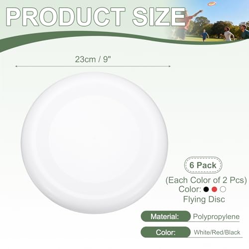 Soft Flying Disc, Sports Flying Discs All Ages Outdoor Flying Disc Training Playing Lightweight Durable - color: White/Red/Black