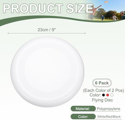 Soft Flying Disc, Sports Flying Discs All Ages Outdoor Flying Disc Training Playing Lightweight Durable - color: White/Red/Black
