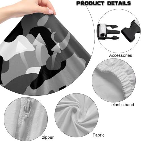 Suobstales Gray Camo Pattern Gaming Chair Covers, Stretchable Elastic Computer Desk Chair Cover with Armrest Covers, 4Pc/Set Soft Non Fading Office Chair Covers Slipcovers - color: Gray Camo