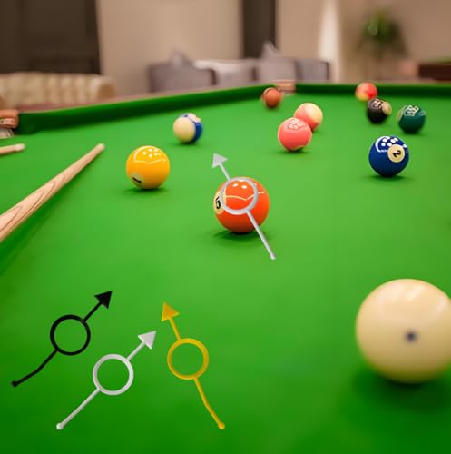 3PCS Billiards Aiming Aid, Cue Shot Aiming Aid for 2-1/4" Balls, Training Pool Ball Aid, Billiard Angle Trainer, Improve Your Pool Skills (Black, White, Yellow)
