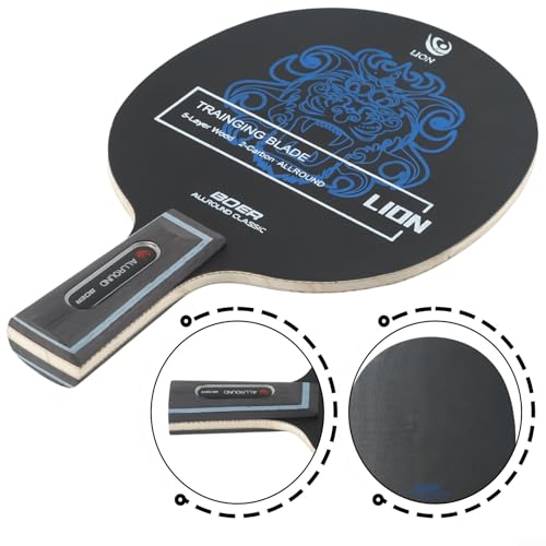 Table Tennis Blade 7 Ply Carbon Fiber and Aryl Group Fiber Long Handle Horizontal Grip Racket Bat for Ping Pong Sports Game(Short) - size: Short