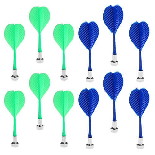 12Pcs Replacement Darts for Indoor Game - 2 Colors Mix, Plastic Alloy Material, Safe and Fun for Younger Players, Strong Magnet for Excellent Stickiness on Boards