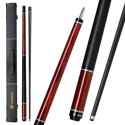 Carbon Fiber Pool Cue Stick 10.5mm/11.8mm/12.5mm,Low Deflection Pool Stick with Rare Wood Butt,Professional Cue Stick with Box Case - color: Rengas_10.5mm