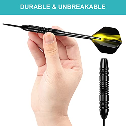 Accmor Darts Metal Tip Set, 12 Pack Steel Tip Darts Darts Set, 24 Grams Professional Metal Darts - color: Black Fire