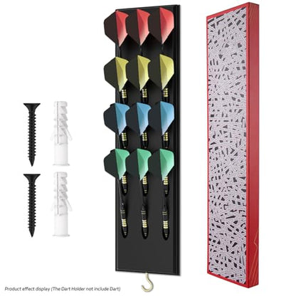 Wall Mount Dart Holder, 12 Hole Party Game Accessory, 25x15cm Darts Stand for Organized Storage, Wood Build with Easy Installation, Entertainment Equipment with Secure Grip, Home Game Room