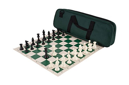 Deluxe Chess Set Combination - Triple Weighted - by US Chess Federation (Forest Green) - color: Forest Green