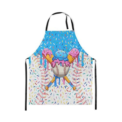 Manfei Baseball Ice Cream Kids Kitchen Apron - color: Blue