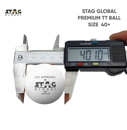 STAG Global High Performance 3 Star Supreme Table Tennis (T.T) Balls Advanced 40+Mm Ping Pong for Training, Tournaments, and Recreational Play (Pack of 12)