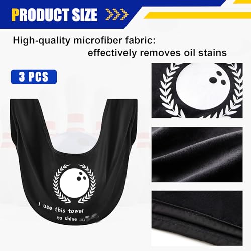 Civaner 3 Pack Bowling Ball Seesaw Bowling Ball Polisher Washable Bowlings Accessories Giant Bow Ling Balls Polisher Cleaner Towel Seesaw Holder Towel Bag Black - style: Novel