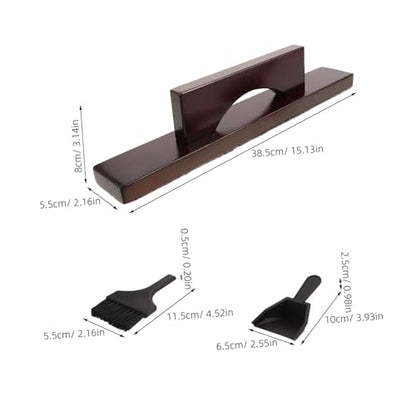 NOLITOY Shuffleboard Table Cleaning Kit with Solid Wood Brush and Sturdy Plastic Dustpan for Efficient Sand Removal and Odor-Free Materials, for Shuffleboard Maintenance and Portable Use