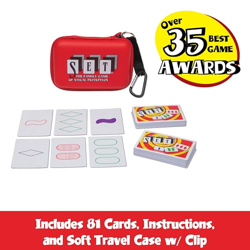 Set Card Games for Kids - Travel Case Bundle, Cards Included, Fun Family Games, Travel, Memory, Learning, Multi-Player, Ages 6+ - style: SET Travel