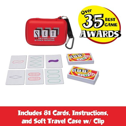 Set Card Games for Kids - Travel Case Bundle, Cards Included, Fun Family Games, Travel, Memory, Learning, Multi-Player, Ages 6+ - style: SET Travel