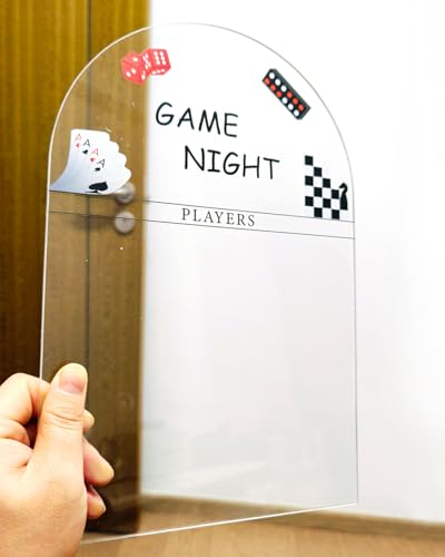Personalized Family Game Night Scoreboard – Custom Dry Erase Score Tracker Board with Marker, Reusable Acrylic Game Scoreboard (8X12) - style: M