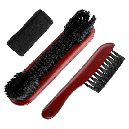 Framendino, 3 Pack Billiards Pool Table Rail Brush Cleaning Tools Set with Cleaner Cloth Wine Red - color: Wine Red