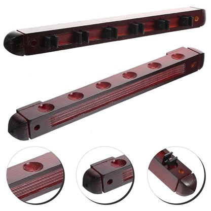 Toyvian Decorative Wall-mounted Billiard Pole Rack Cue Holder for Pool Cues with Easy Installation and Practical Display for Billiard Table Accessories Red