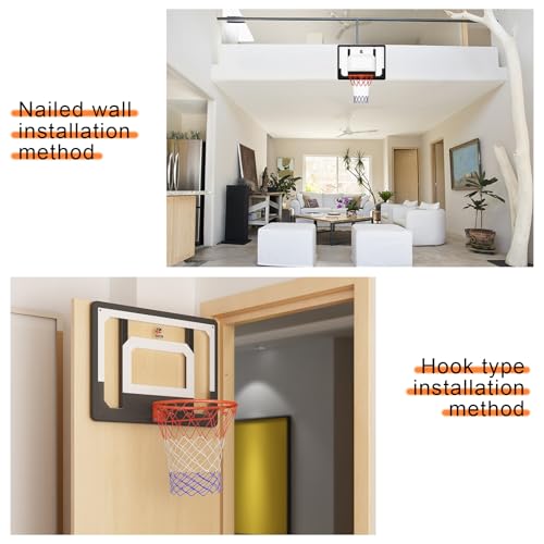 Cyfie 32" x 23" Over-The-Door Basketball Hoop Backboard, Basketball Hoops for Home/Office, Indoor Basketball Game for Kids Adults