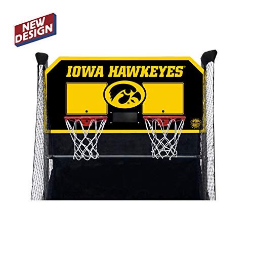 Pop-A-Shot - Home Dual Shot with NCAA Graphics l Sensor Scoring l 16 Game Modes l 7 Balls l Foldable Storage l for All NCAA Fans - style: Iowa Hawkeyes