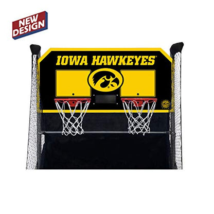 Pop-A-Shot - Home Dual Shot with NCAA Graphics l Sensor Scoring l 16 Game Modes l 7 Balls l Foldable Storage l for All NCAA Fans - style: Iowa Hawkeyes