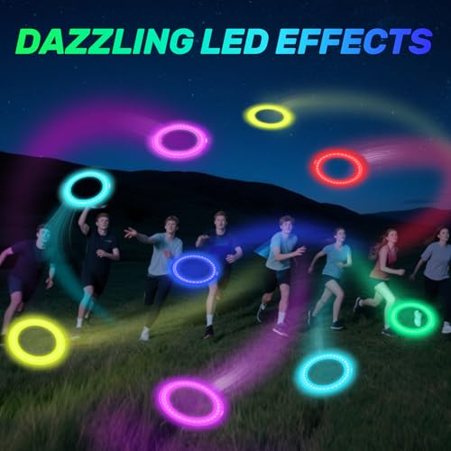 Dilabnba Flying Ring Disc Toy LED Light Beach Backyard Camping Sports Play Soft Discs Outdoor Tossing Toy Christmas Birthday Gift for Teens Boys Kids Adults, Lost Mode, 9.8''/200g - style: Set2