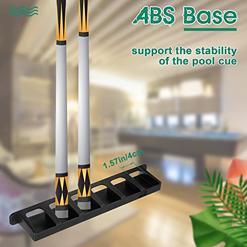 Skylety 2 Pieces Pool Stick Holder Pool Cue Rack for 6 Cue Wall Mounted Table Stick, Balls Billiard Table Accessories for Game Room Bars Clubs Billiard Players